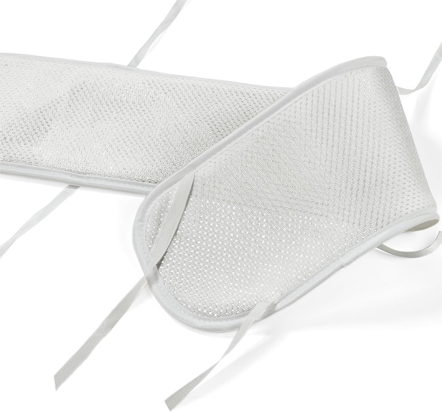 3 in 1 Breathable Mesh Liner for Life Size Cribs,White Soft Anti-Collision Strip Corner Covers,Protect Baby Teeth and save Crib Rails, Rail Edge Protector Strip (Gray) image number 3