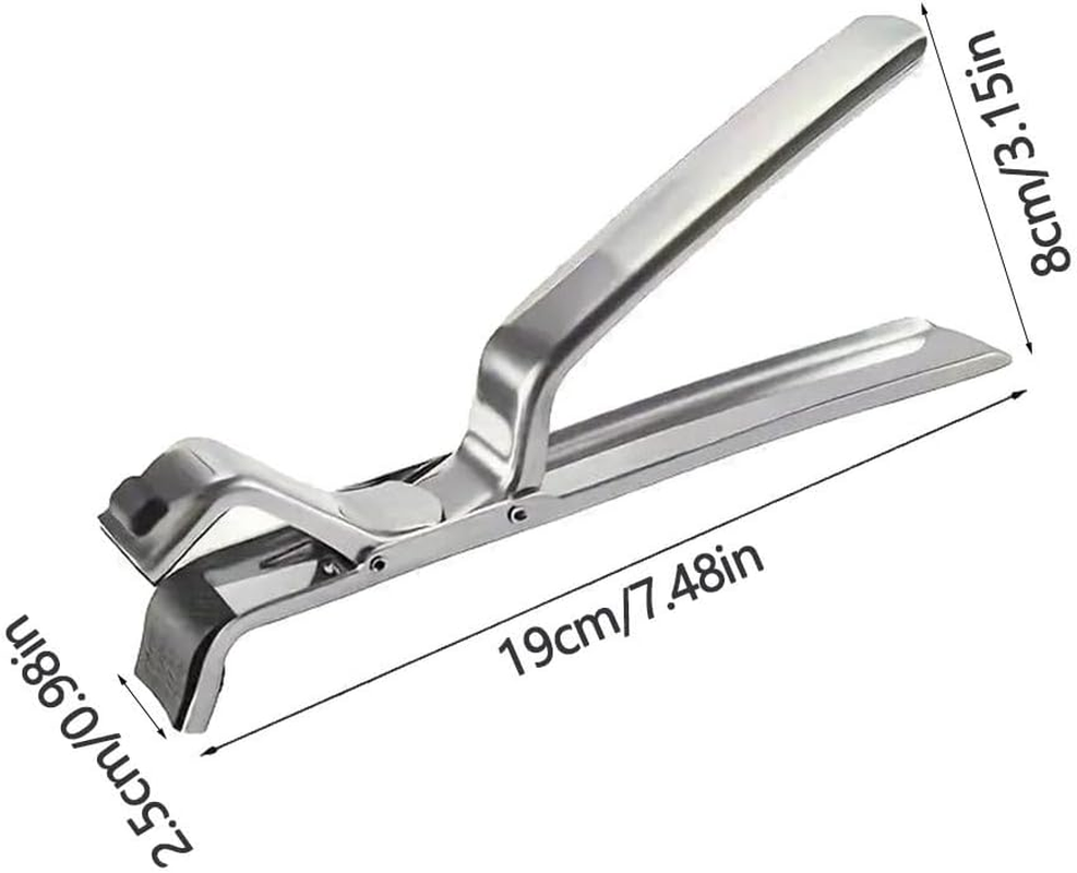 Stainless Steel Anti-Scald Bowl Clip Gripper Hot Plate Tongs for Safe Handling of Hot Dishes Kitchen Gadget for Moving Pots and Plates (Silver, One Size) image number 3