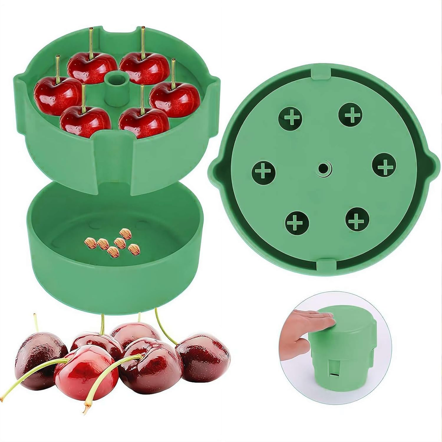 Cherry Pitter Tool,Multi Cherries Corer - Hand-Held Push Design Corer Kitchen Gadgets for Fruit Making Jam Jujube Grape Indoor Camping Picnic image number 2