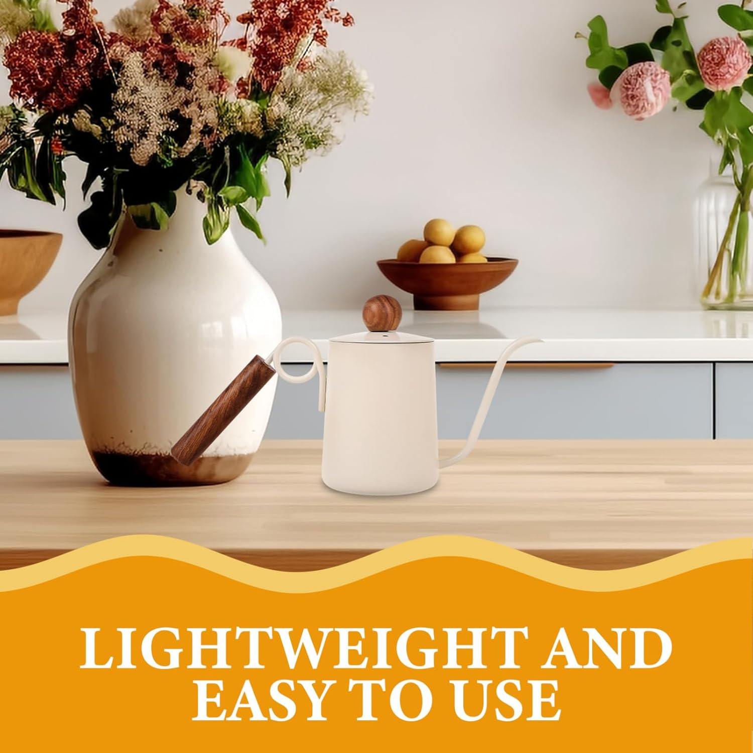 VINTORKY Stainless Steel Coffee Maker Gooseneck Pot for Tea Camping and Espresso Brewing image number 2