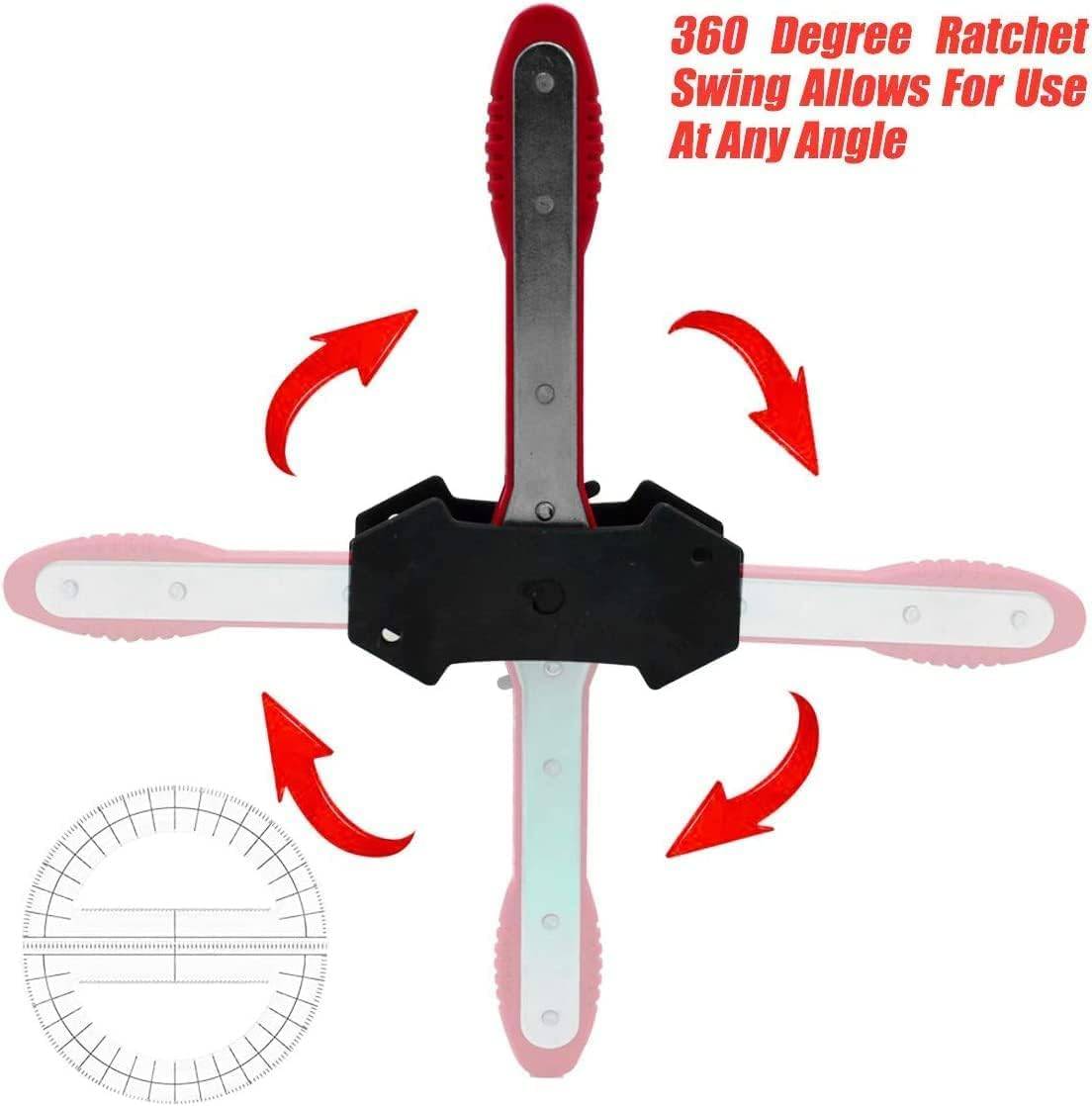 Brake Tools, Brake Caliper Tool, 360&deg; Adjustable Car Ratcheting Brake Caliper Compression Tool, Caliper Piston Compressor Tool, Brake Piston Compression Tool, Red