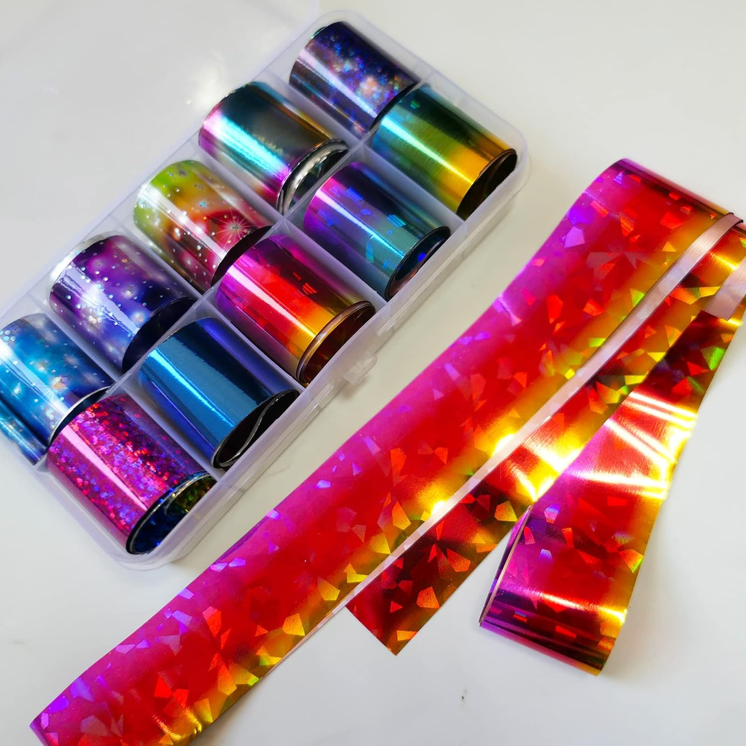 Loveourhome 30 Sheet Holographic Nail Transfer Foils Marble Starry Sky Gold Silver Nails Art Foil Stickers Decals Manicure Fingernail Tattoo Decorations Accessories for Acrylic Tips Crafts image number 1