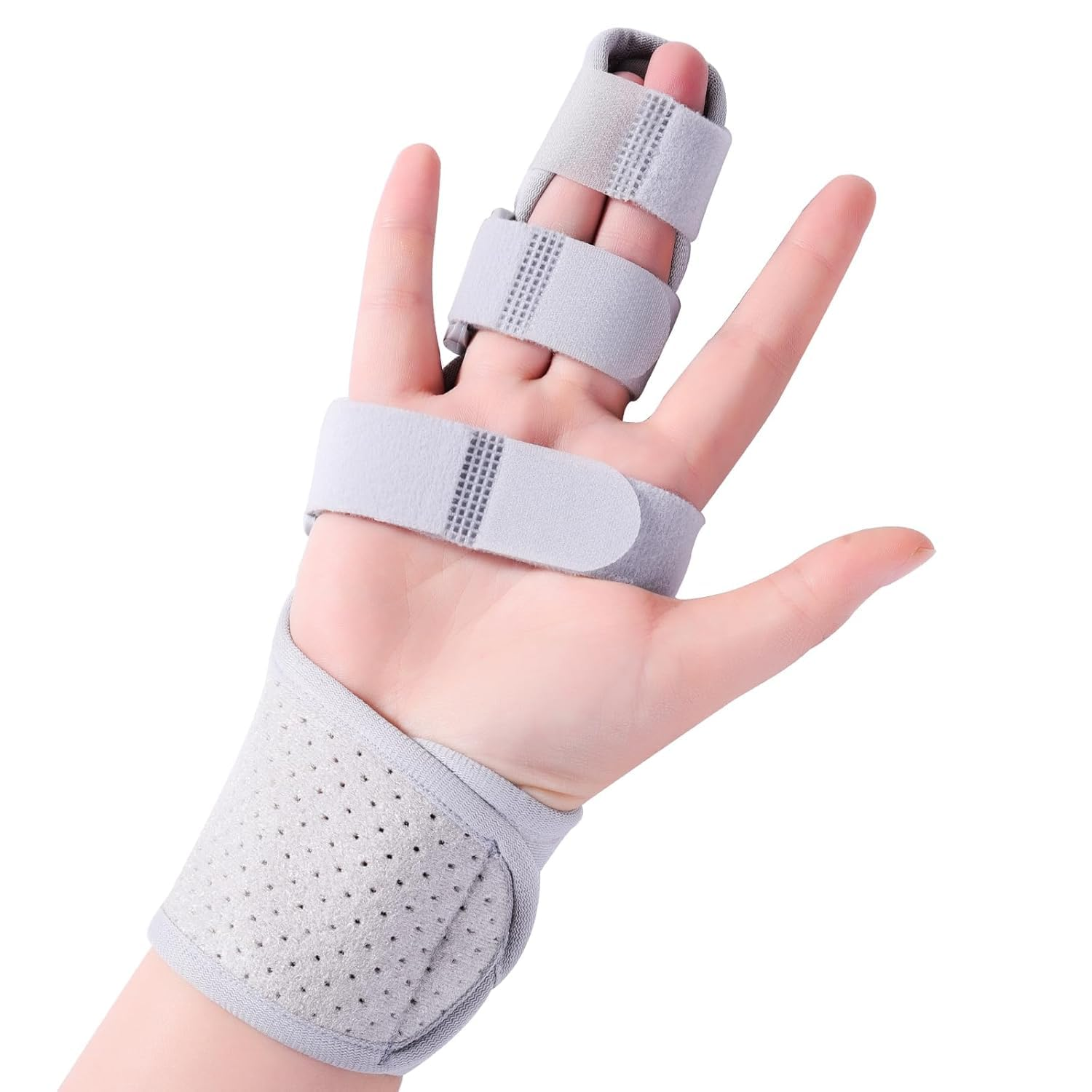 Trigger Double Finger Splint Brace Joint Stabilizer, Middle Hand Brace with Broken Finger Support Pinky Pointer Splint image number 5
