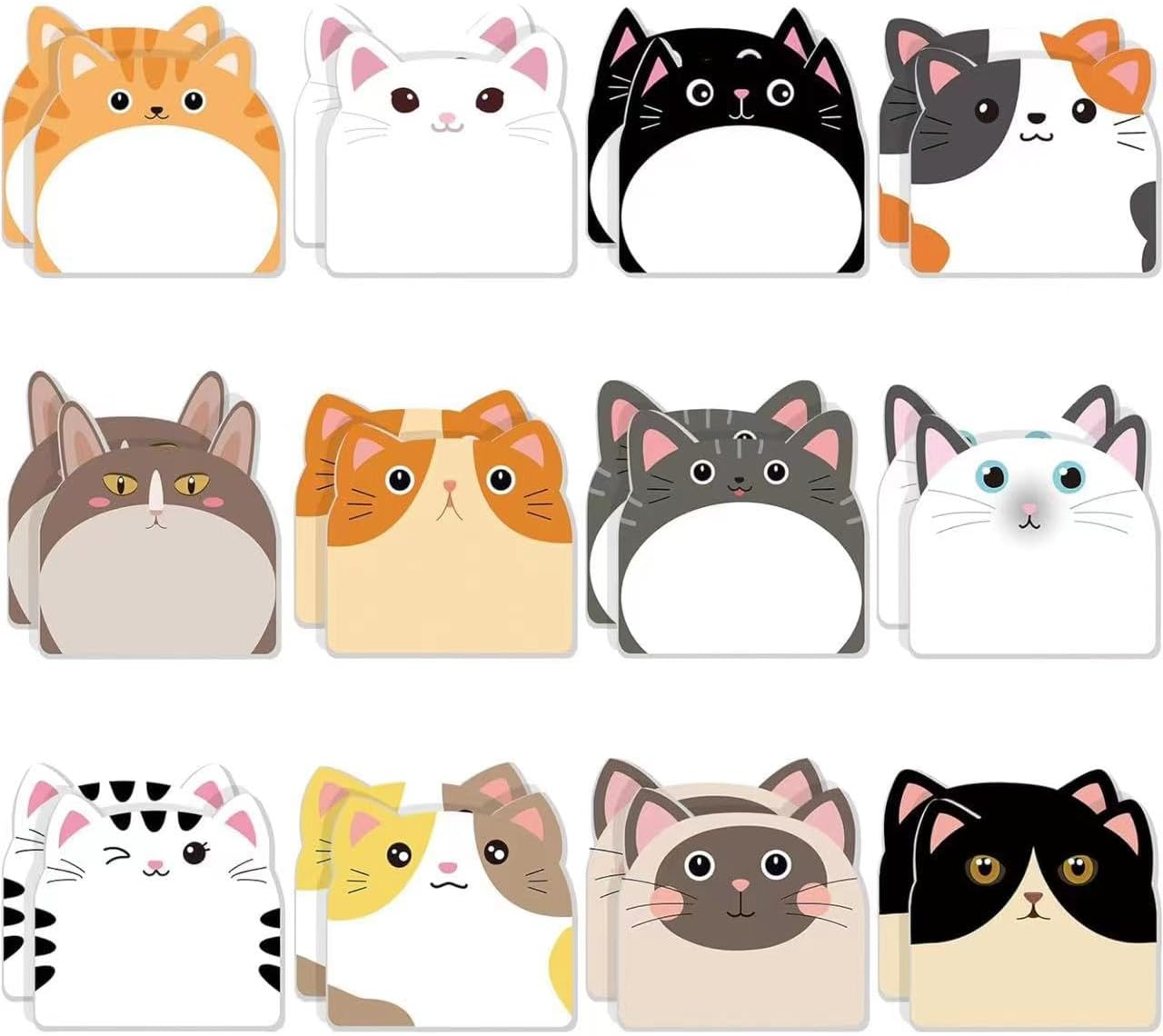 Betterjonny 12 Packs Cute Cartoon Sticky Notes, Self-Stick Memo Pad, Funny Stationary Supplies, Kawaii Tab Supplies for Students, Home Office Gifts image number 2