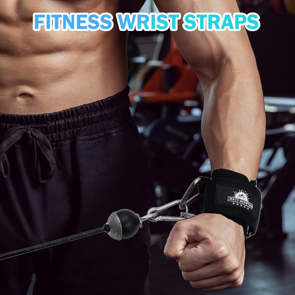 Lights Mountain Adjustable Wrist Cuffs Neoprene Padded Straps for Cable Machines Strength Training Equipment image number 4