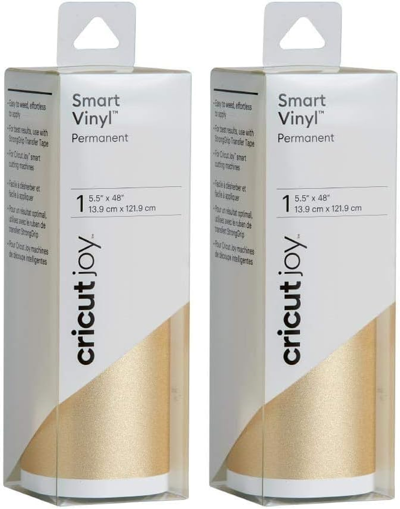 Cricut Joy Smart Vinyl - Permanent Shimmer - 5.5 Inch X 48 Inch, Adhesive Decal Sheet - Red