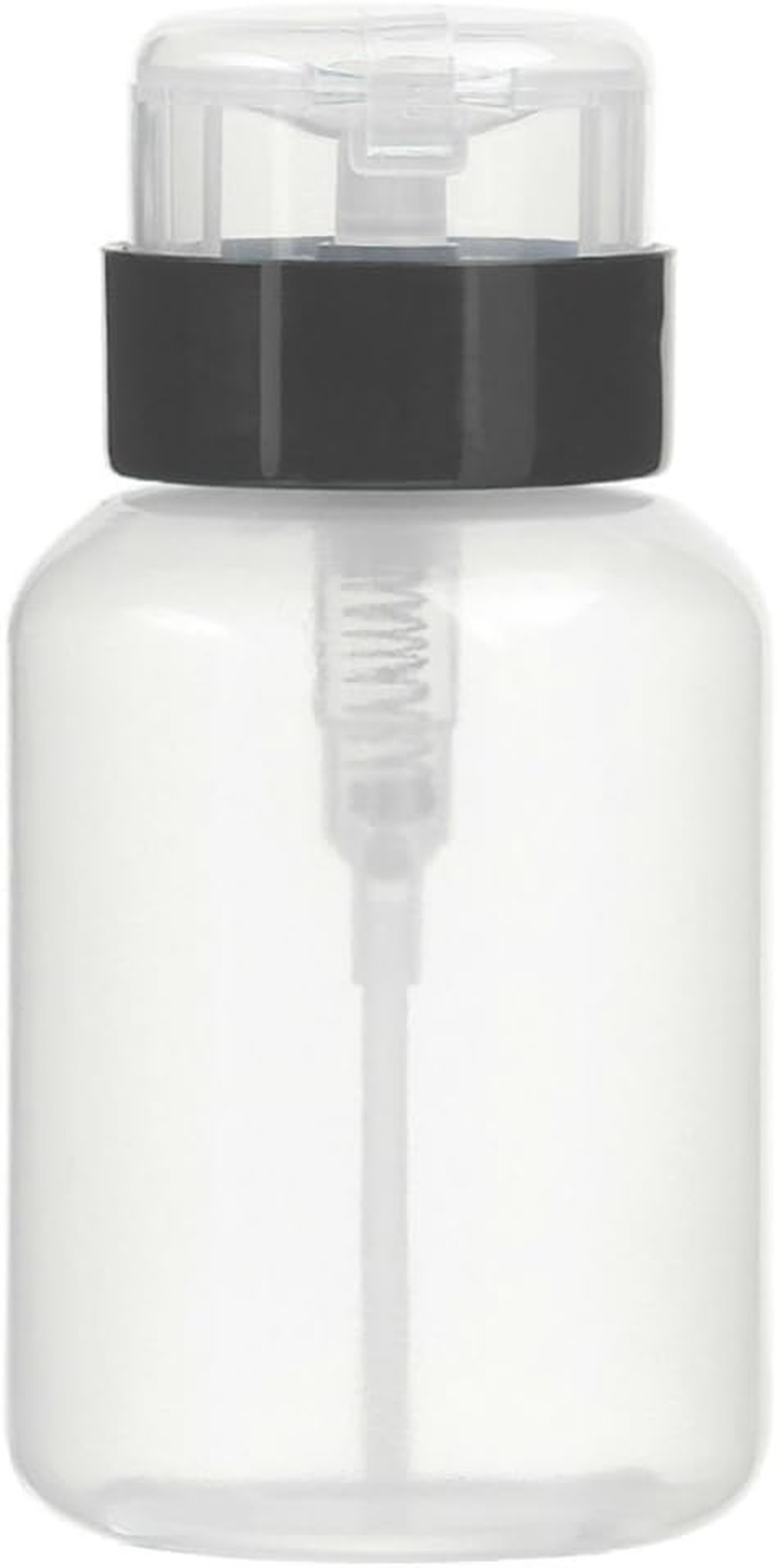 AKOAK Pack of 2 Push down Empty Lockable Pump Dispenser for Nail Polish Remover200Ml(6.8Oz) Black Top Cap image number 1