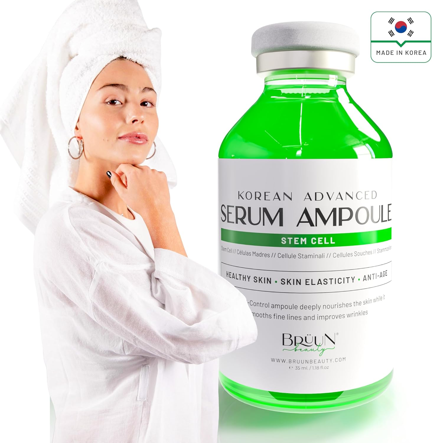 BR&Uuml;UN SC - Control Stem Cell Ampoule - Micro Needling Korean Serum Booster for Face and Body to Use with and without Derma Pen Microneedling Skin Care Serum 1.18 Fl.Oz image number 4