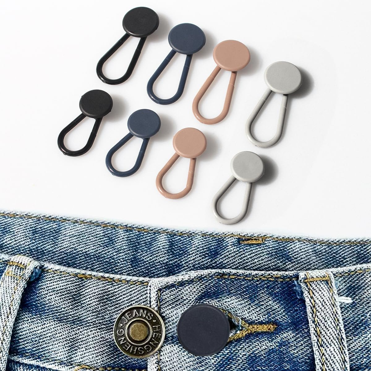 16 PCS Button Extenders for Jeans,Pants Waist Button Extender for Women Men,4 Colors Pant Waistband Expander, Ceryvop Pants Waist Extension 1-1.4 Inches image number 6