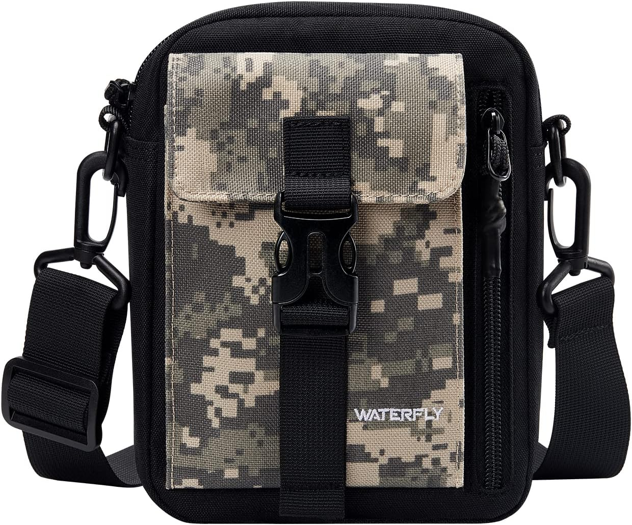 WATERFLY Shoulder Messenger Sling Bag: Crossbody Mobile Phone Case for Men and Women, Chest Bag for Hanging Small Mobile Phone