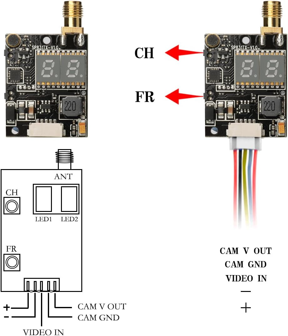 AKK KC04 5.8G 600Mw FPV Transmitter 700TVL 2.8Mm 120 Degree FPV Camera for Racing Quadcopter image number 3