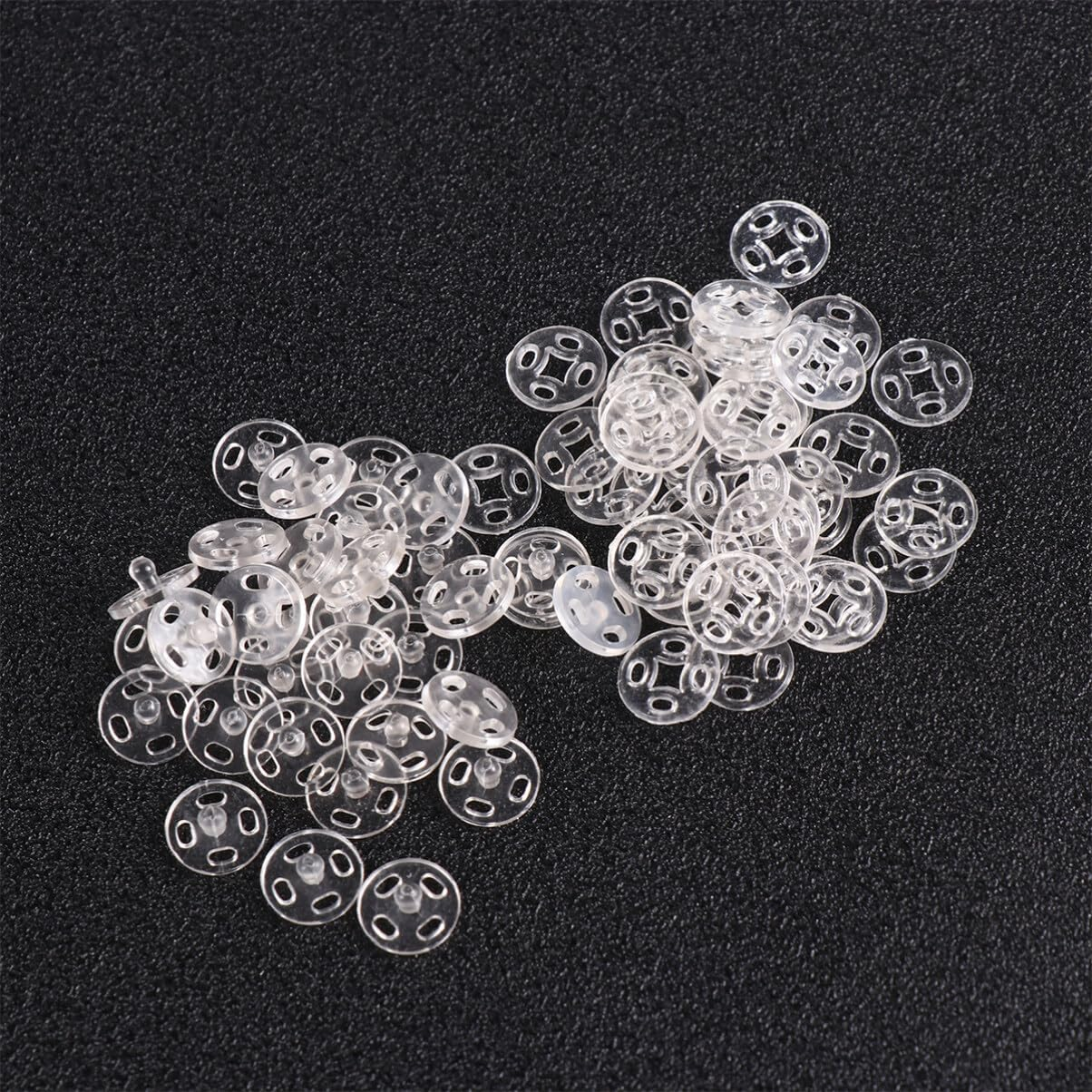 Tofficu 100Pcs Plastic Snaps for Fabric, round Buttons 10Mm, Sew on Snaps for Shirt Clothing Sewing image number 6