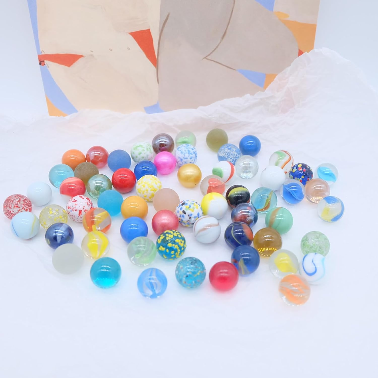 50 PCS of Colored Glass Marbles for Kids, Fun Retro Children'S Toys, Handmade Glass Marbles Suitable for Marbles, Game Toys