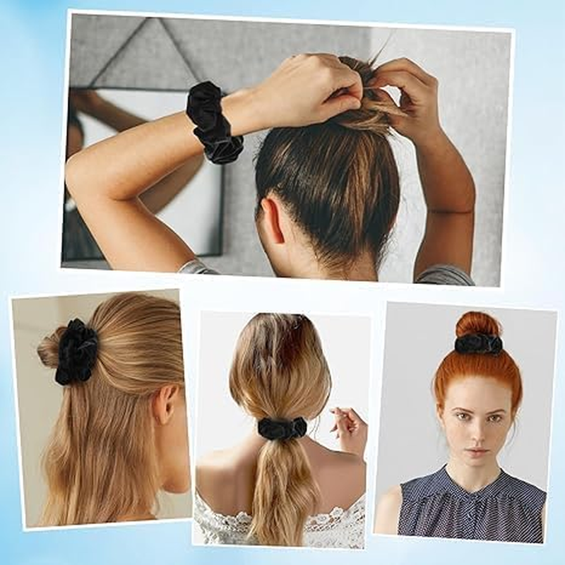 Velvet Hair Scrunchies with Zipper Pocket,2Pcs Velvet Scrunchies with Pocket Hidden Zipper,Velvet Hair Ties Velvet Hair Scrunchie with Zip Pocket,Black Velvet Scrunchies Zipper Pocket Hair Scrunchie image number 4