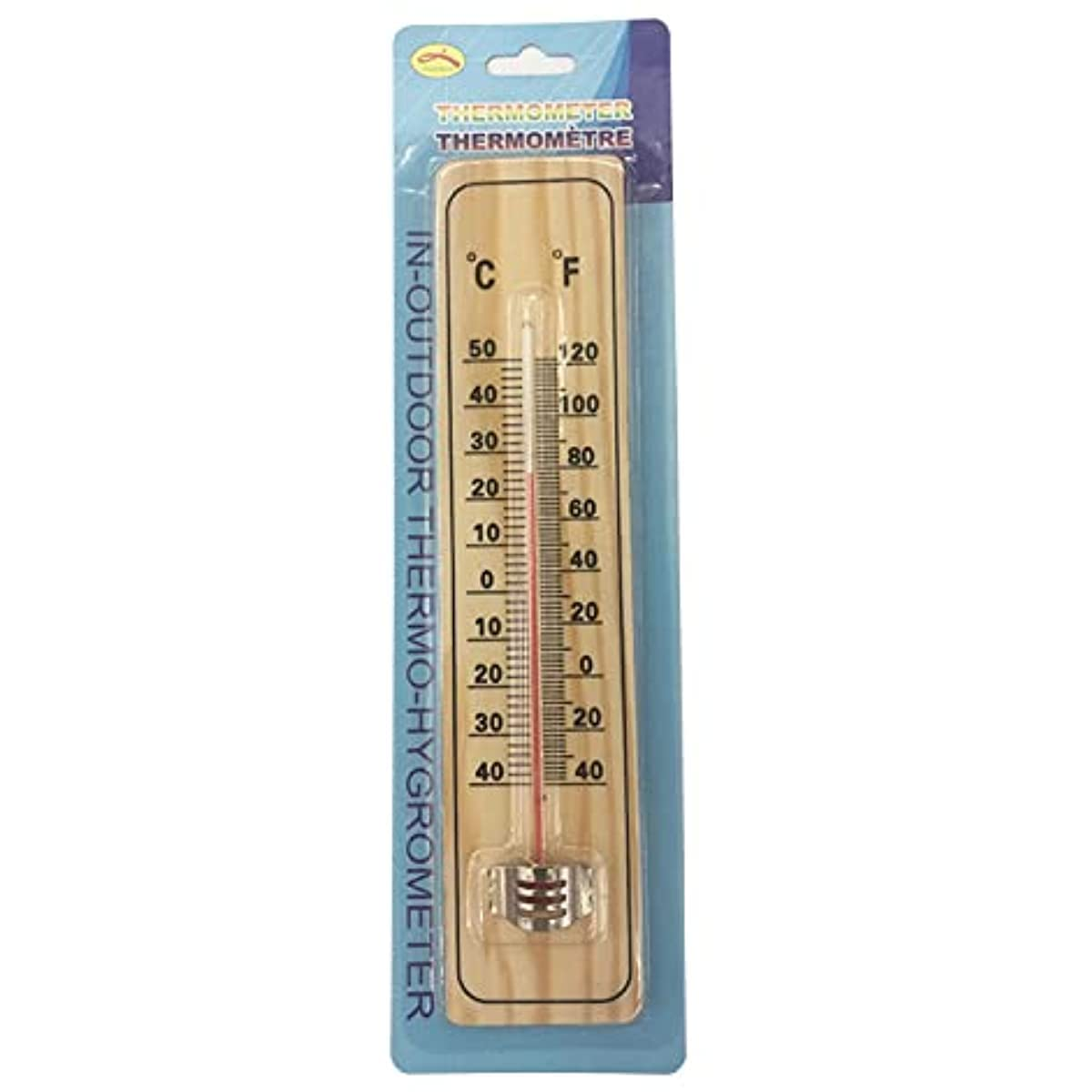 3PCS Wooden Thermometer, Indoor Outdoor Thermometers with ℉/℃ Traditional Wall Mounting,Analogue Thermometer for Home Room Office Temp Shop School
