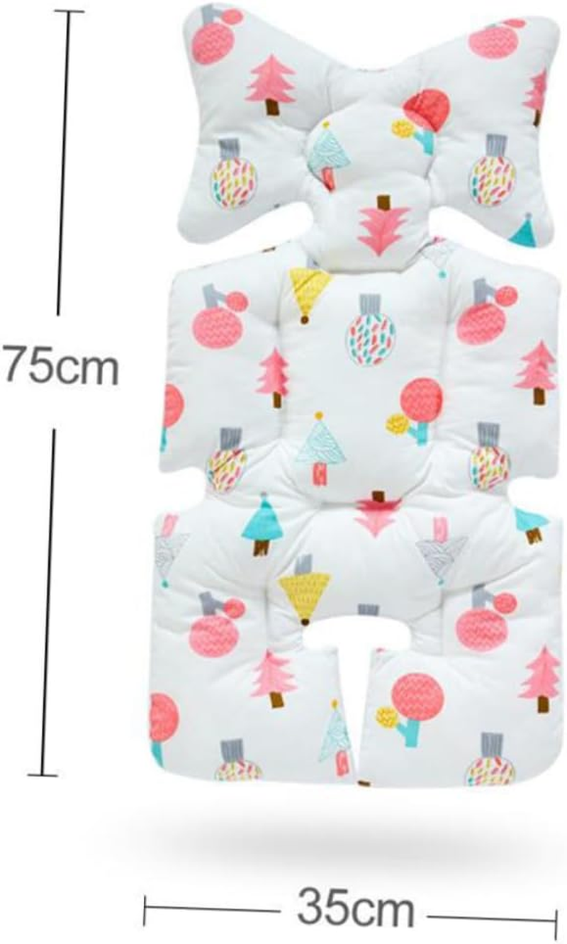 Breathable Cotton Stroller Cushion Mat with Head Support Soft Cart Protector Pad for Stroller and Dining Chair Pressure Relief Seat Liner for Comfortable All-Season Use image number 6