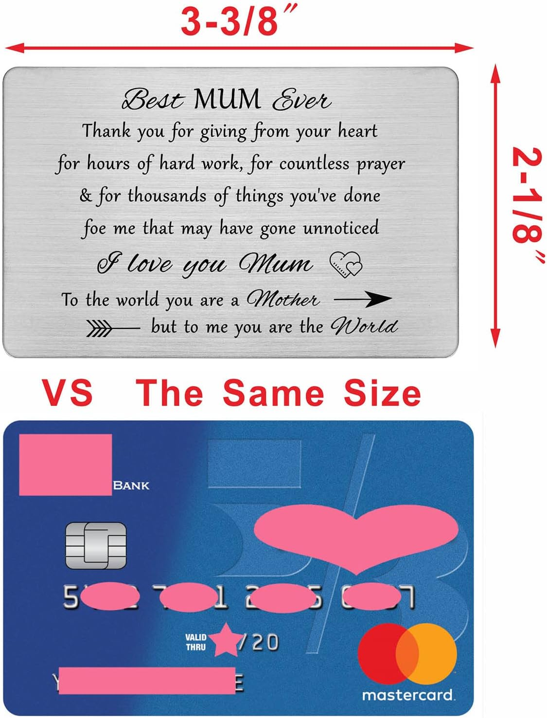 To My Mum Wallet Card, Mum Birthday Cards from Kids, I Love You Mum, Mothers Day Cards for Mum image number 1