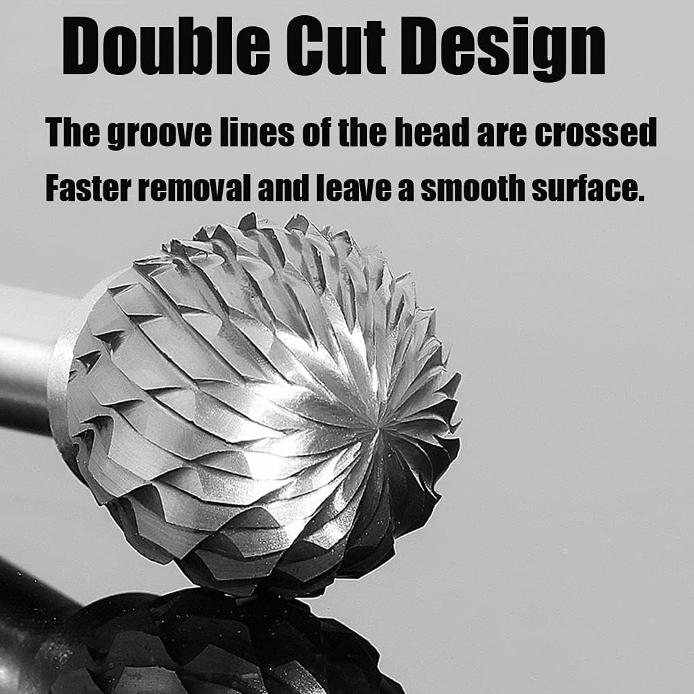 Tungsten Rotary Burr Set, 10PCS Carbide Carving Burr Bits with 1/8&rdquo; Shank Rotary Tool Accessories for Woodworking, Engraving, Drilling, Steel Metal Working image number 4