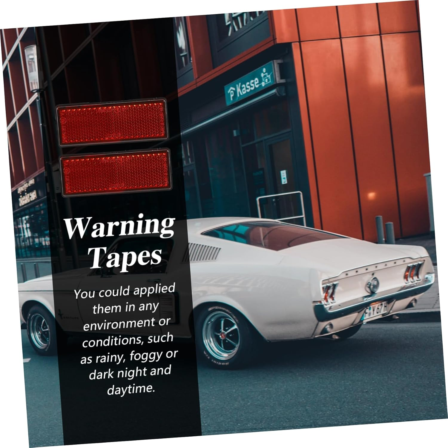 Gatuida 10Pcs Car Reflective Strips Self-Adhesive Reflective Tape for Car Mirrors Weatherproof Warning Tapes image number 3