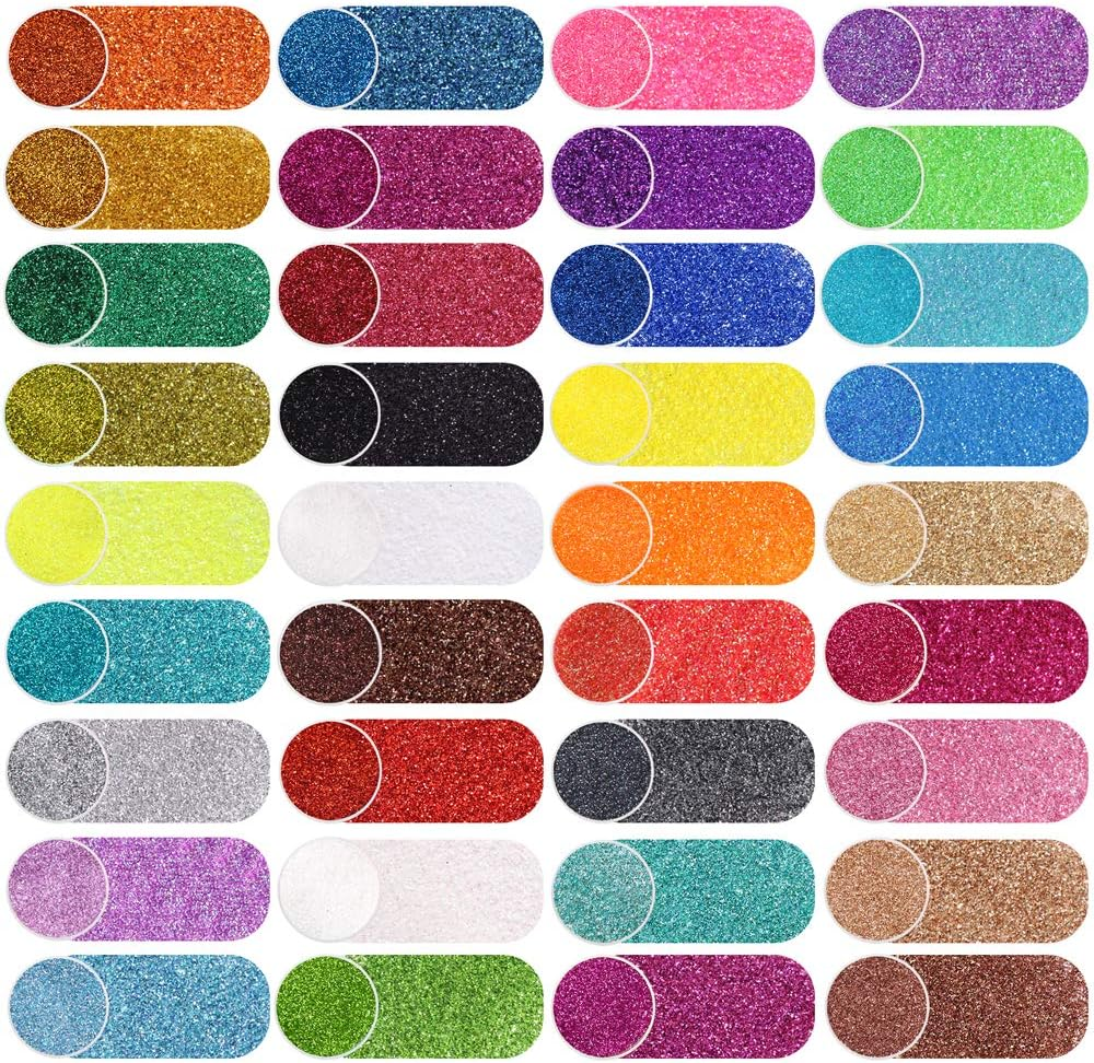 Extra Fine Glitter, Set of 36 Colors Nail Arts Cosmetic, Resin Crafts Loose Glitter Powder Shaker for Face Body Hair Eye Lip Gloss Makeup, Slime and Tumbler Making image number 5