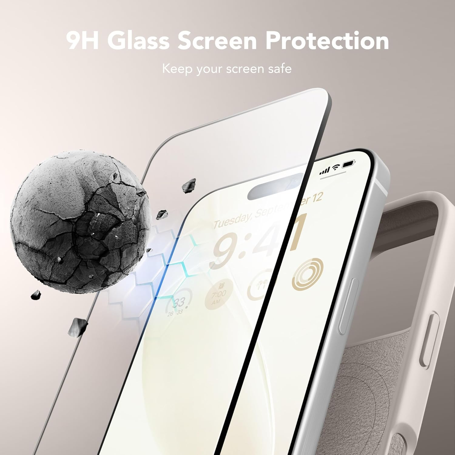 GONEZ Magnetic for Iphone 16 Pro Max Case, Compatible with Magsafe, Liquid Silicone Case, with Screen Protector + Camera Protector, Full Body Protective Shockproof Phone Cover 6.9", Stone - Black image number 7