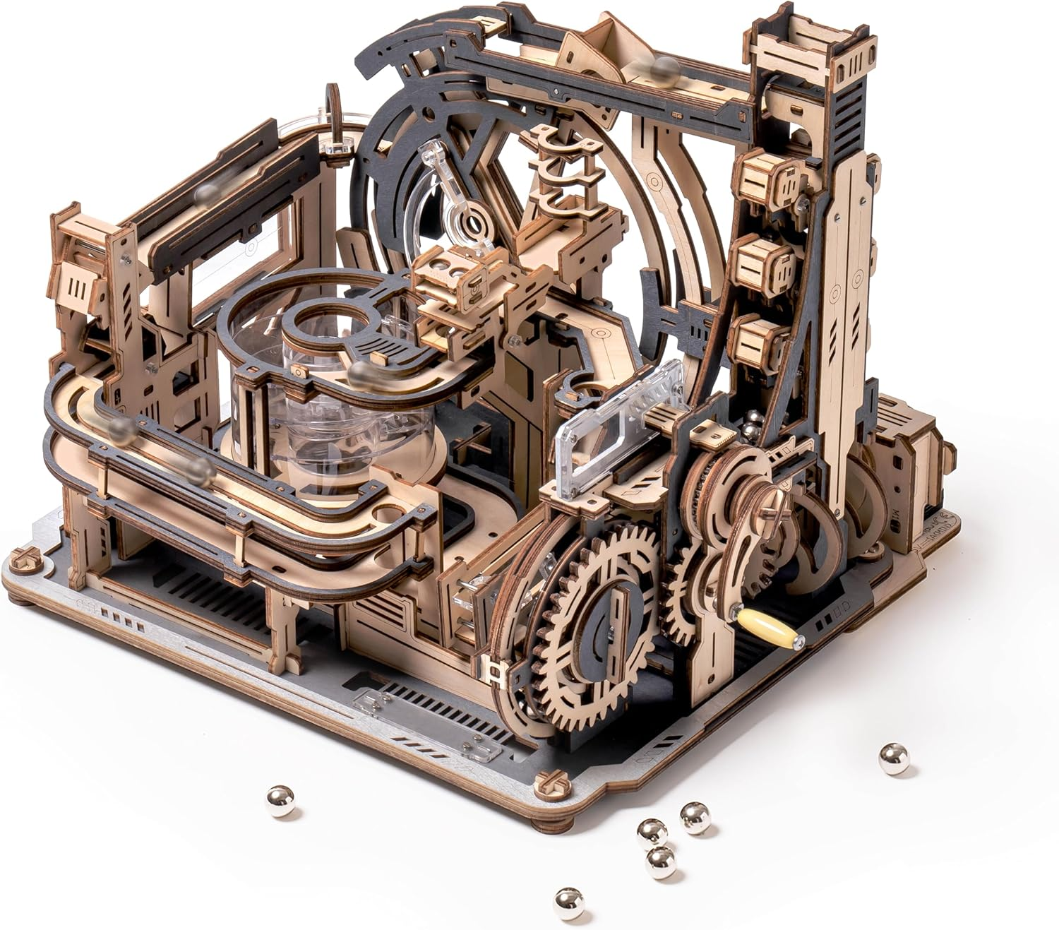 3D Puzzles for Adults, Electric 3D Puzzle Marble Run, Marble Spaceport, Wooden Model Building Kits for Teens to Build, Desk Decor for Boys Girls image number 5