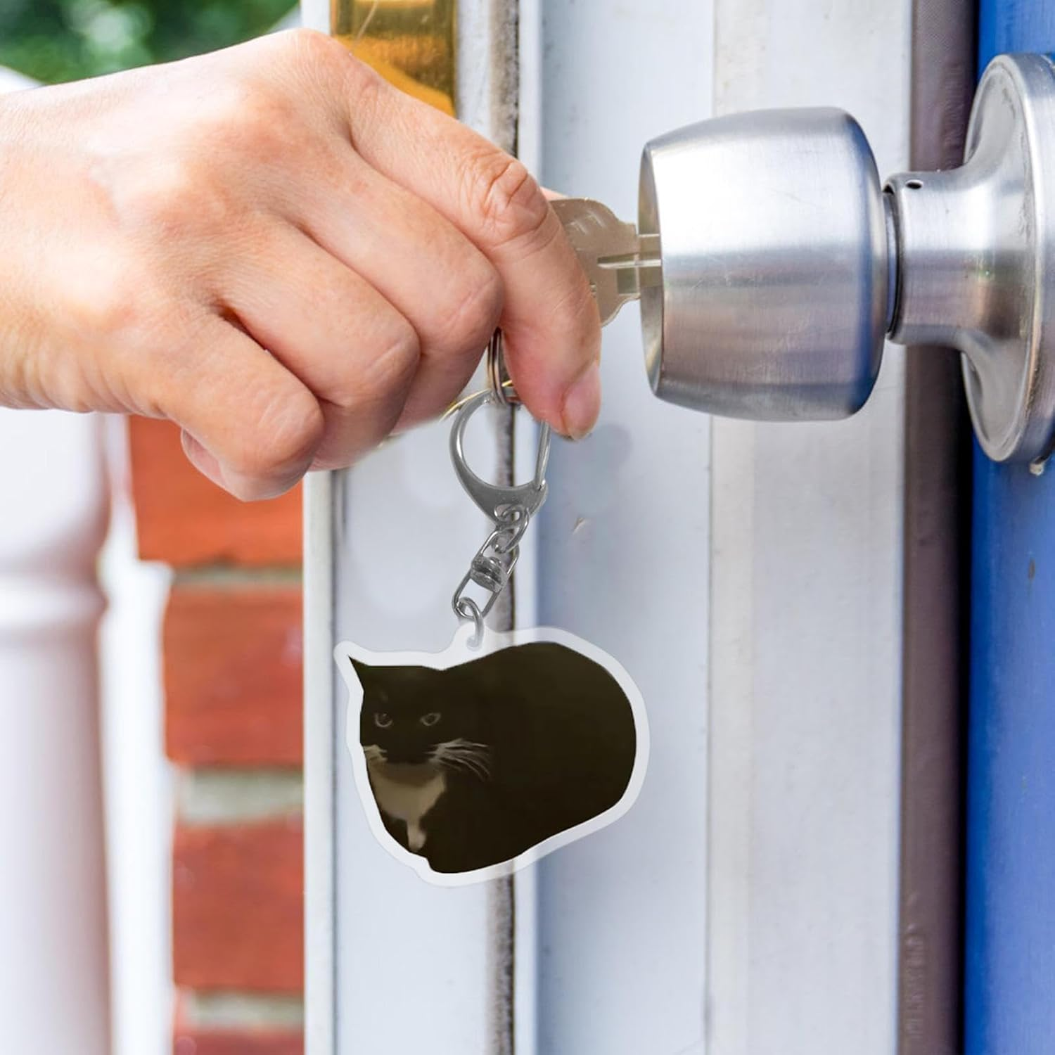 YNPQTDS Cat Keychain - Cute Crying Sounds Making Keychains | 2D Acrylic Keychain Pendant for Backpacks Purse Wallet School Bags Adults image number 1