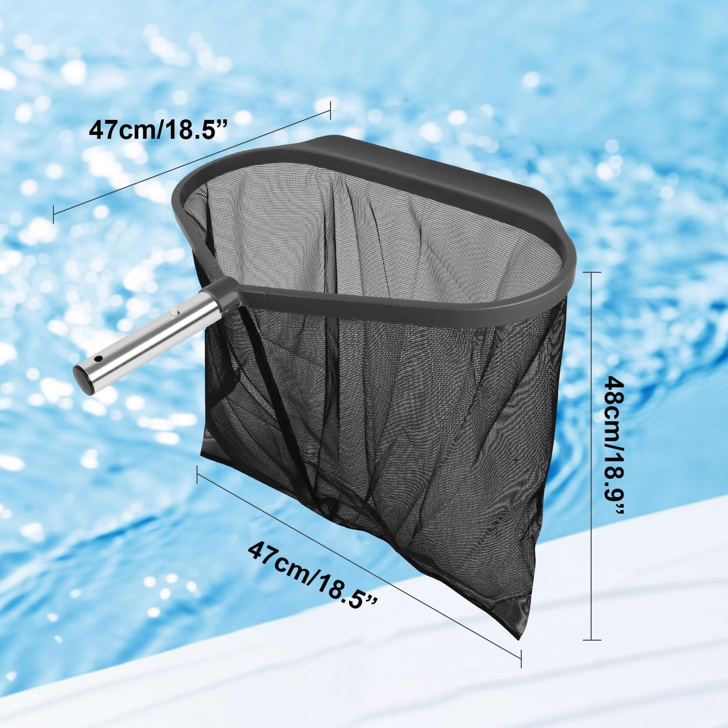 Pool Net Skimmer Heavy Duty, Swimming Pool Leaf Skimmer Net for Cleaning, Swimming Pool Leaf Skimmer Rake Net with Fine Mesh Fits All Standard Poles (Pole Not Included)