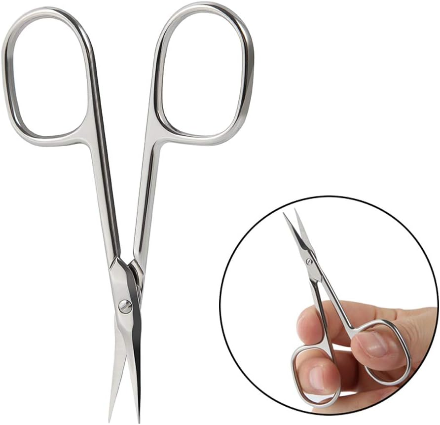 BEZOX 2Pcs Scissors Set - Sharp Nail Scissors, Cuticle Scissor, Eyebrow Grooming Scissors, Cuticle Cutters, Beard Trimming Scissors, Hair Cutting Scissors Professional for Women or Men image number 6
