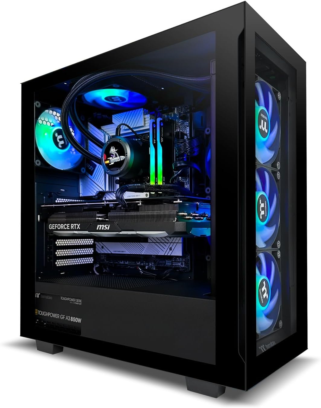 Thermaltake Computer System Rapture PRO V5 &ndash; AMD 7500F/ 4070 Super/ B650 Wifi/ 32G RGB D5/ Customizable LCD RGB AIO/ V350 Black, CA-4T2-00D1WA-02 image number 3