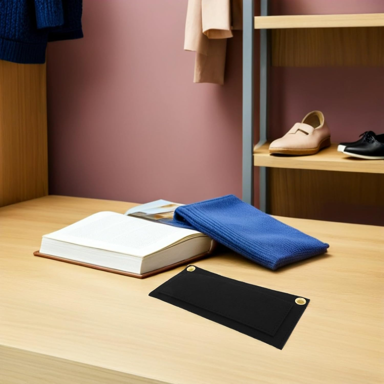 FRCOLOR 5Pcs Felt Wallet Organizer Insert Compartments Removable Purse Divider Liner for Clutches Tote Bags Travel Wallet Pouch Organizer