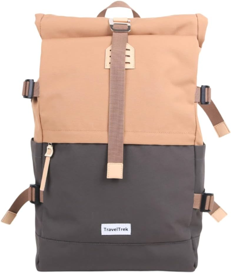 City Cruiser Backpack, 20-29L Capacity, Recycled Polyester, Water Resistant, Rolltop Closure, 16" Laptop Compartment, Apricot Charcoal Mist/Stormcloud Grey image number 1