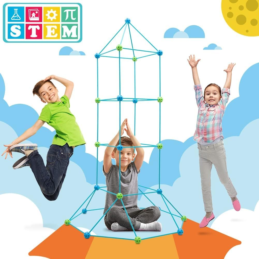 Kids Fort Building Kit 120 Pieces Construction STEM Toys for 5 6 7 8 9 10 11 12 Years Old Boys and Girls Ultimate Forts Builder Gift Build DIY Educational Learning Toy for Indoor & Outdoor image number 6