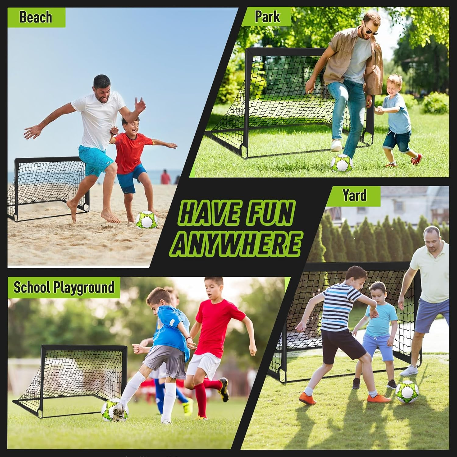 Soccer Goals with Portable Bag, Soccer Nets for Backyard with 10 Cones, Kids Soccer Goals, Soccer Training Equipment for Kids, Youth Games, Sports, Fit for Family Game Play image number 4