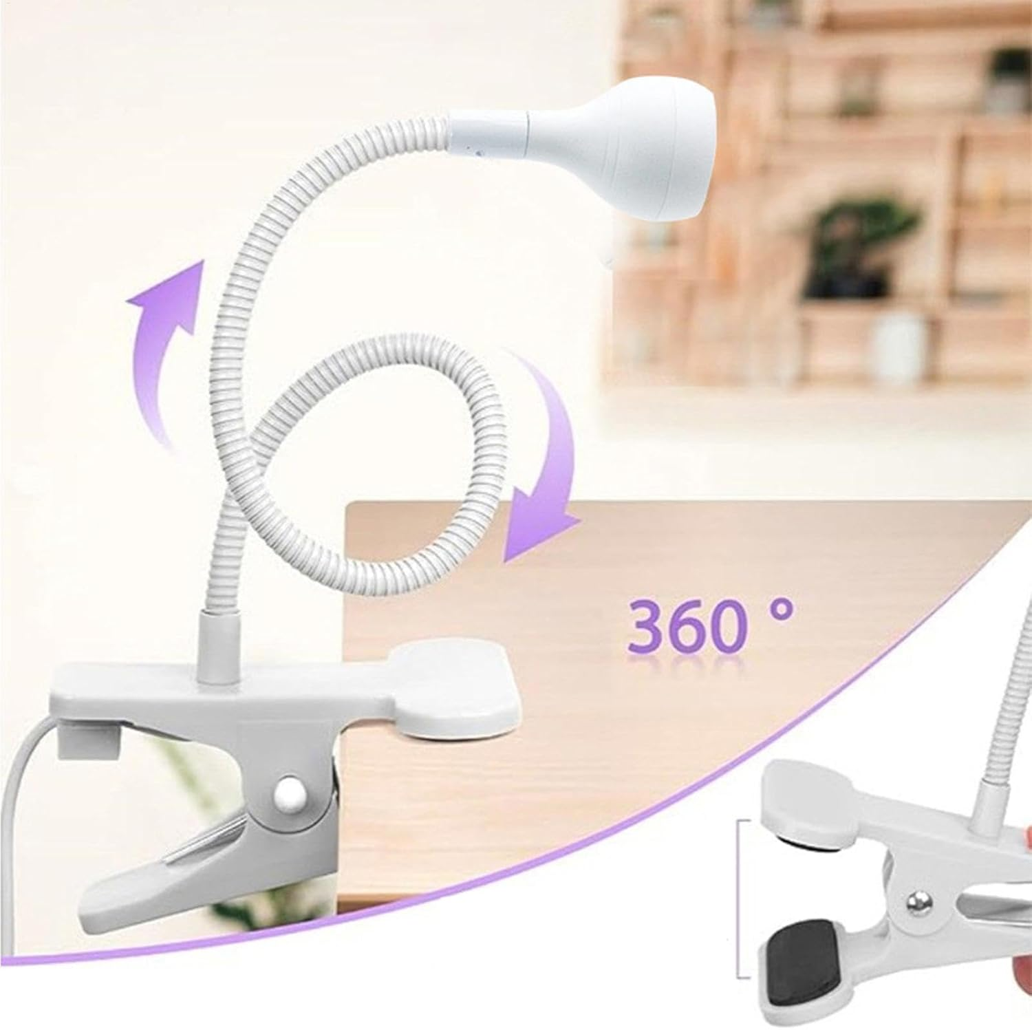 UV Light for Gel Nails - Clamp on Gooseneck UV Light for Nails,Small USB UV Lamp, Manicure Dryer, Home Salon Nail Accessories for Women Girls - Pink image number 6