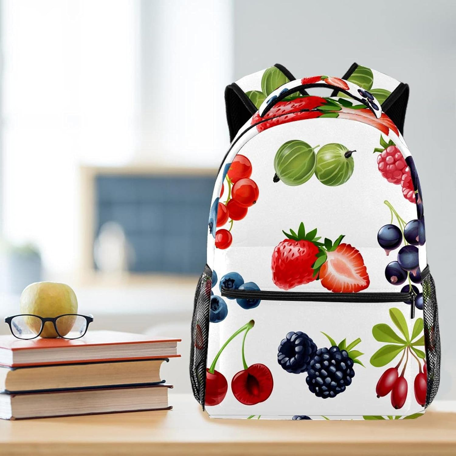 Icons Juicy Ripe Berries Backpack Students Shoulder Bags Travel Bag College School Tote Backpacks image number 4