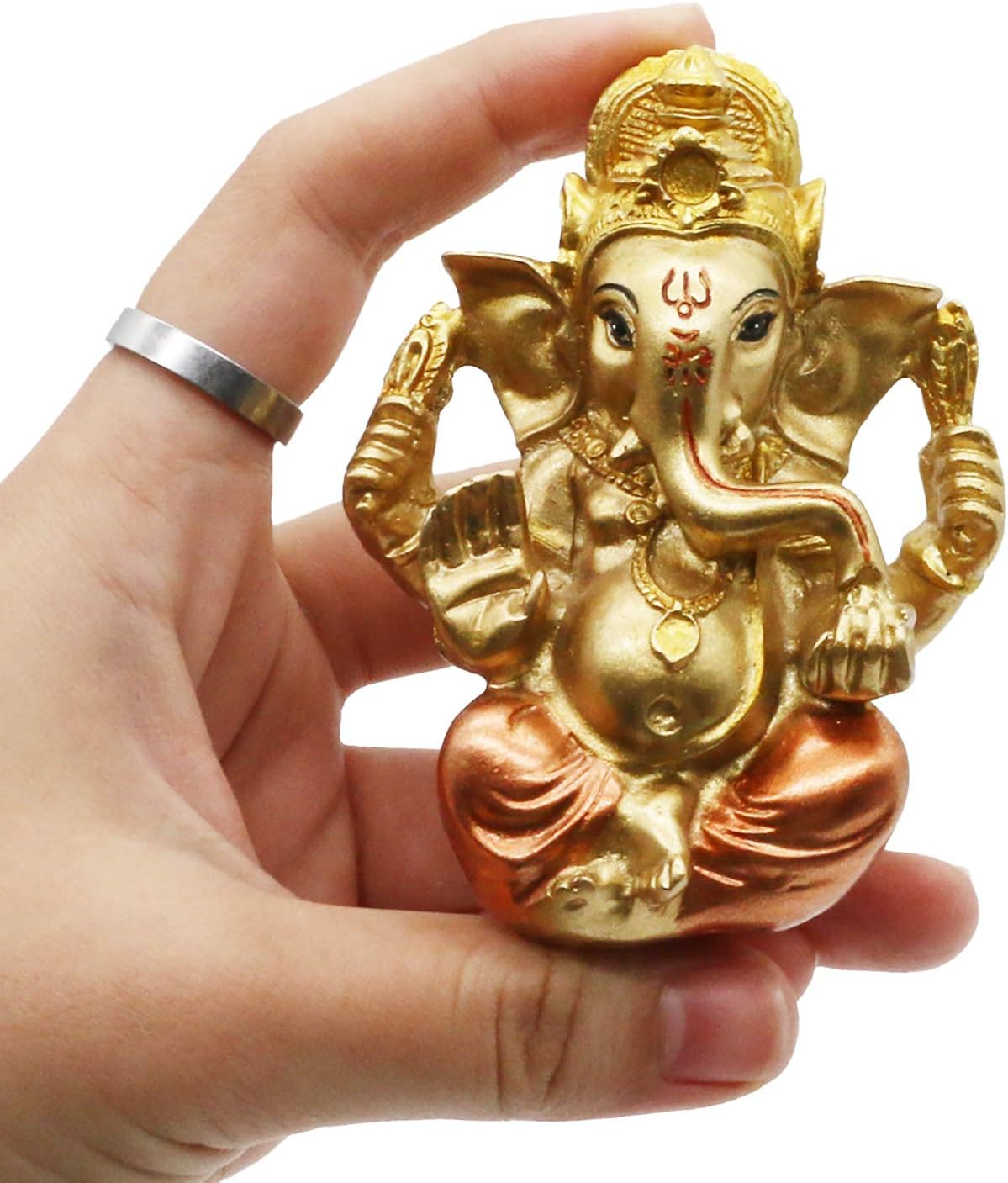 Hindu Ganesh for Car Dashboard - Indian Mini Ganesha Statue Decor India Home Office Temple Mandir Pooja Items Diwali Gifts Decor Murti Ganpati Idol Yoga Zen Meditation Room Altar Shrine Kit
