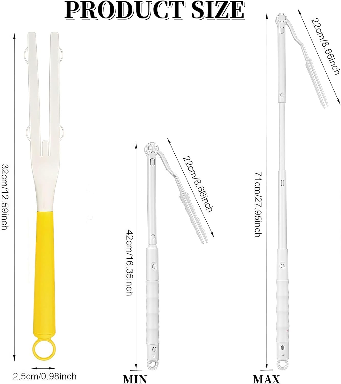 Pack of 2 Replacement Handles, Telescopic Rod, Telescopic Starter Set, One Extended Handle, One Non-Terressed, Adjustable Length, Extended Handle for Duster Refill for Cleaning and Clean image number 2