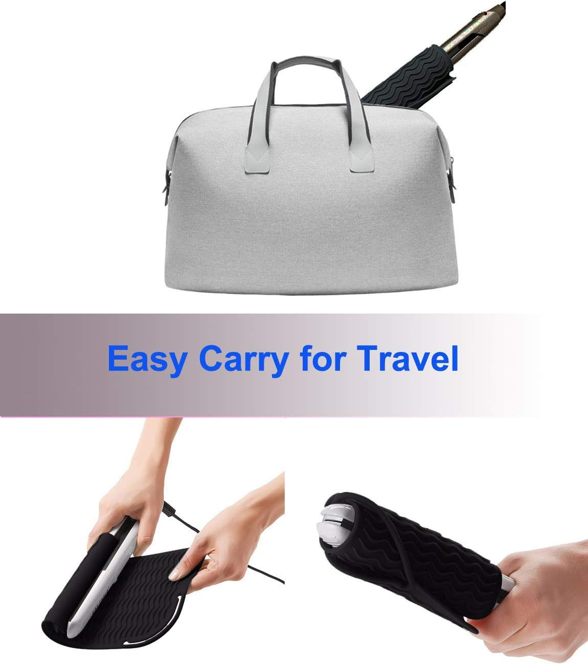 Heat Resistant Mat for Curling Iron, Flat Irons and Hair Straightener Hair Styling Tools 9" X 6.5", Food Grade Silicone, Black image number 1