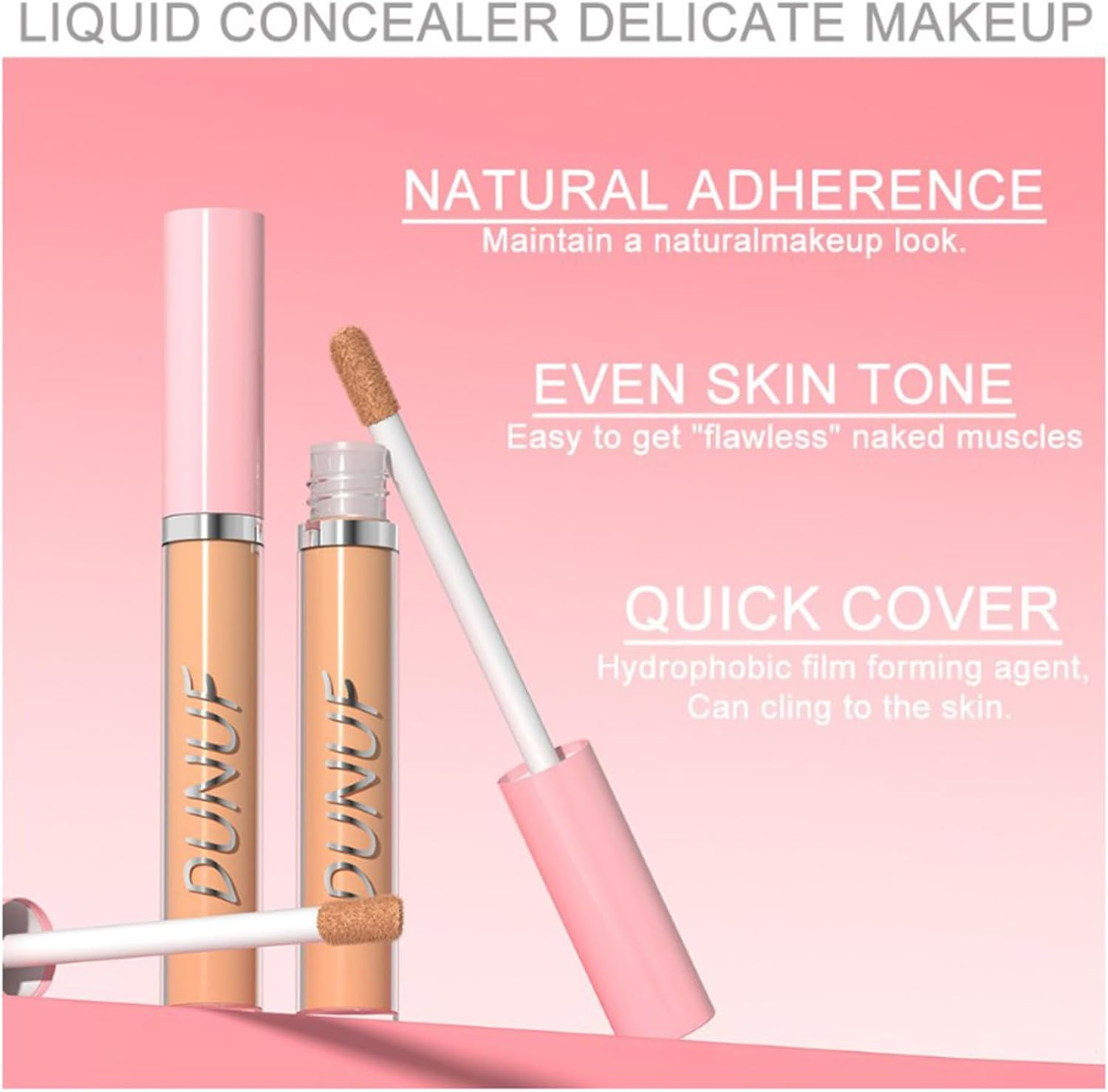 Enmart Liquid Concealer Set, 4 Shades Cream Foundation Concealer, 2.5G Each, Lightweight Makeup, Long Lasting & Full Coverage, Oil-Free, for Dark Circles, Redness & Blemishes, with 4Pcs Makeup Brushes image number 2