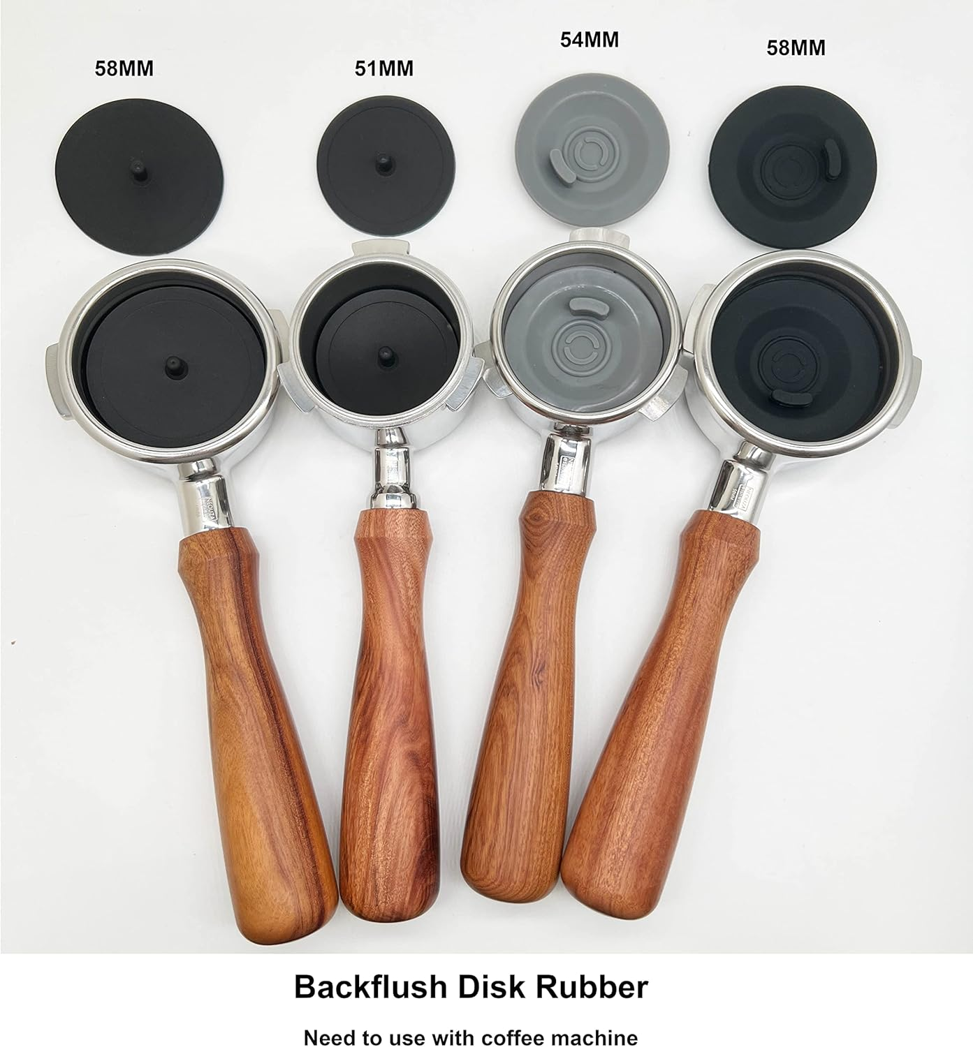 NEOUZA Espresso Machine Silicone Backflush Disc Blind Filter for 51Mm 54Mm 58Mm Coffee Maker Compatible with Cleaning Tablet Powder 2 Packs (54Mm for Breville/Sage 8 Series) image number 2