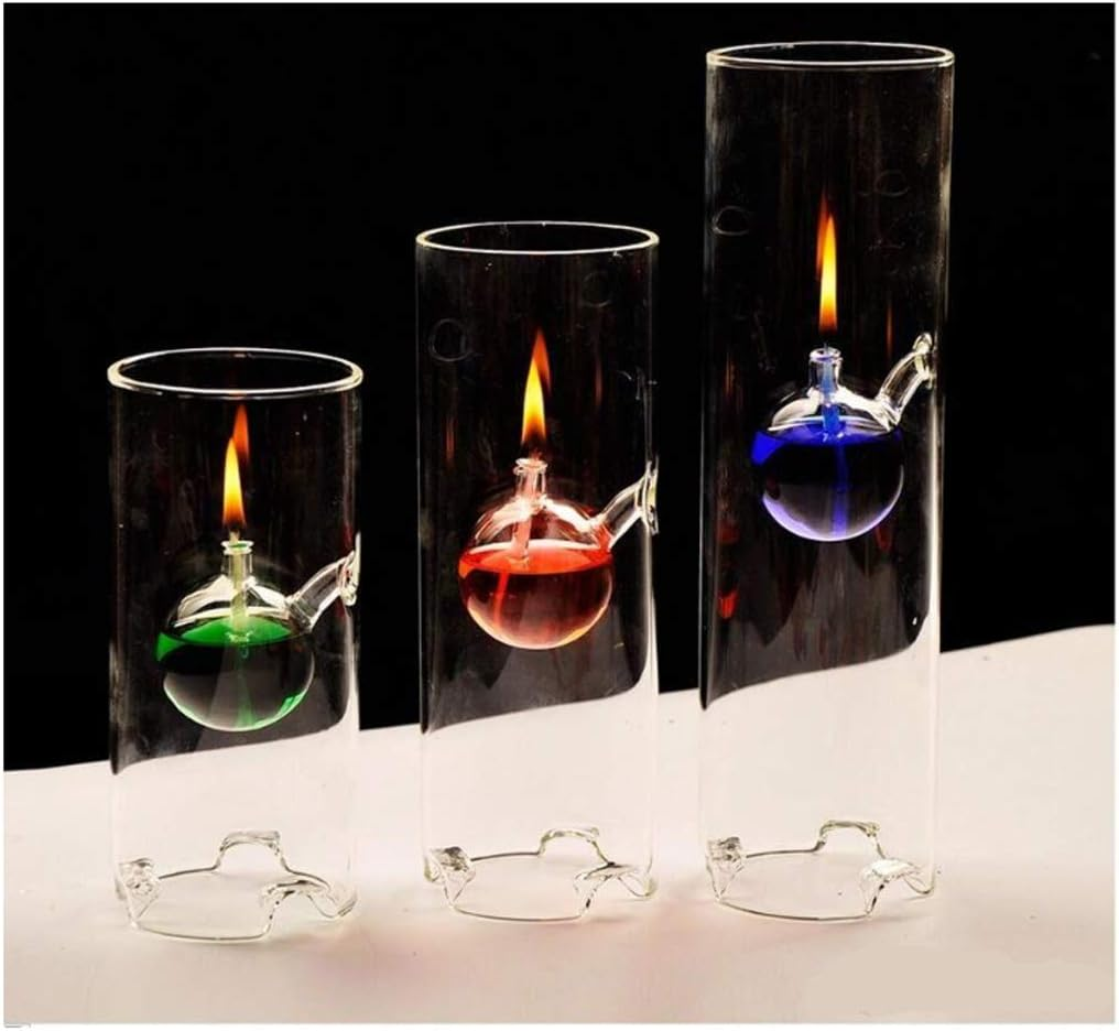 Clear Glass Oil Light Borosilicate Includes Bliss Suspended Hurricane Candle Holder Sleeve Paraffin Lamp 18CM