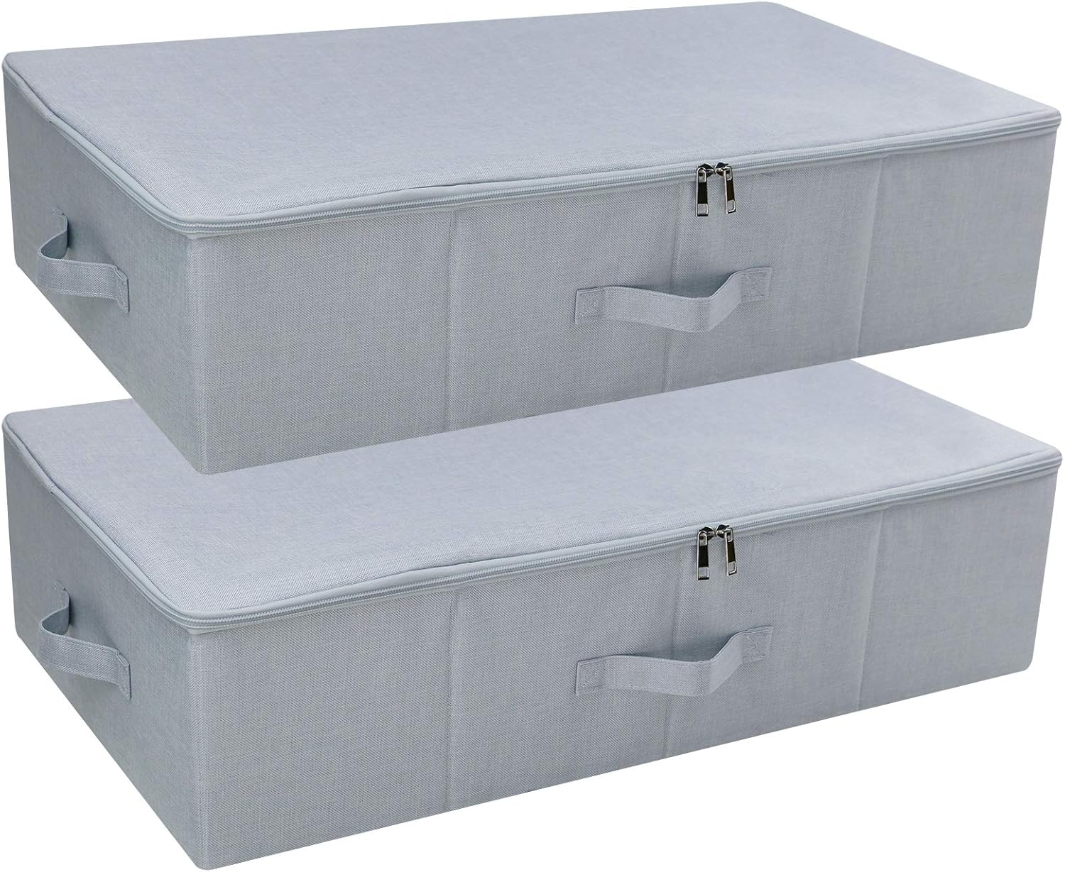 Iwill CREATE PRO Pack of 2, Folding Zip Lidded under Bed Storage Boxes, Good for Shoes, Duvets, Clothes,Toys Organiser, Light Gray image number 5