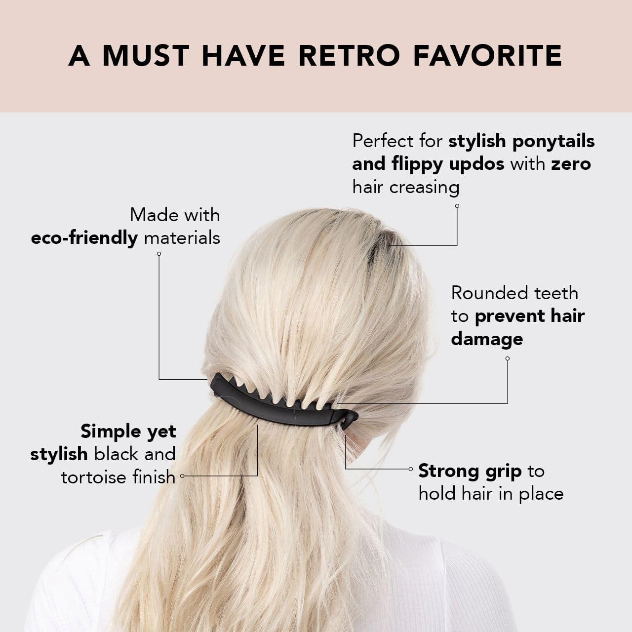 2 Pcs Banana Hair Clips for Women, Banana Clips Clincher Comb Hair Grips, Large Banana Clip for Thick Hair and Thin Hair, Tortoiseshell Hair Banana Combs Ponytail Holder Hair Clips image number 4