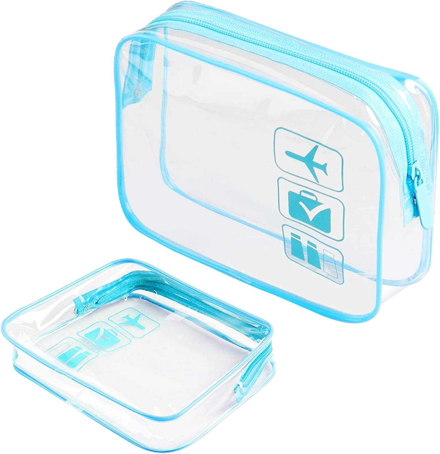 2PCS Toiletry Bag Wash Bag Clear, Waterproof Travel Toiletries Large Capacity, Clear Travel Toiletries Bag 20*14Cm, Travel Toiletry Bag Suitable for Travel Business Tripdaily Usemakeup Storage (Green)