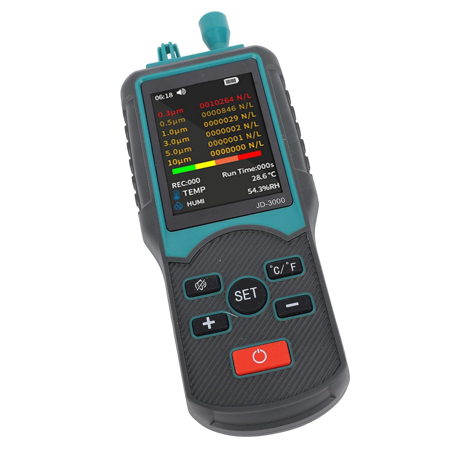 Handheld Dust Particle Counter, Multi Functional Dust Monitor for Air Quality Detection with Two Measurement Modes, Data Storage and Fast Measurement, Foldable Bracket Design, image number 2