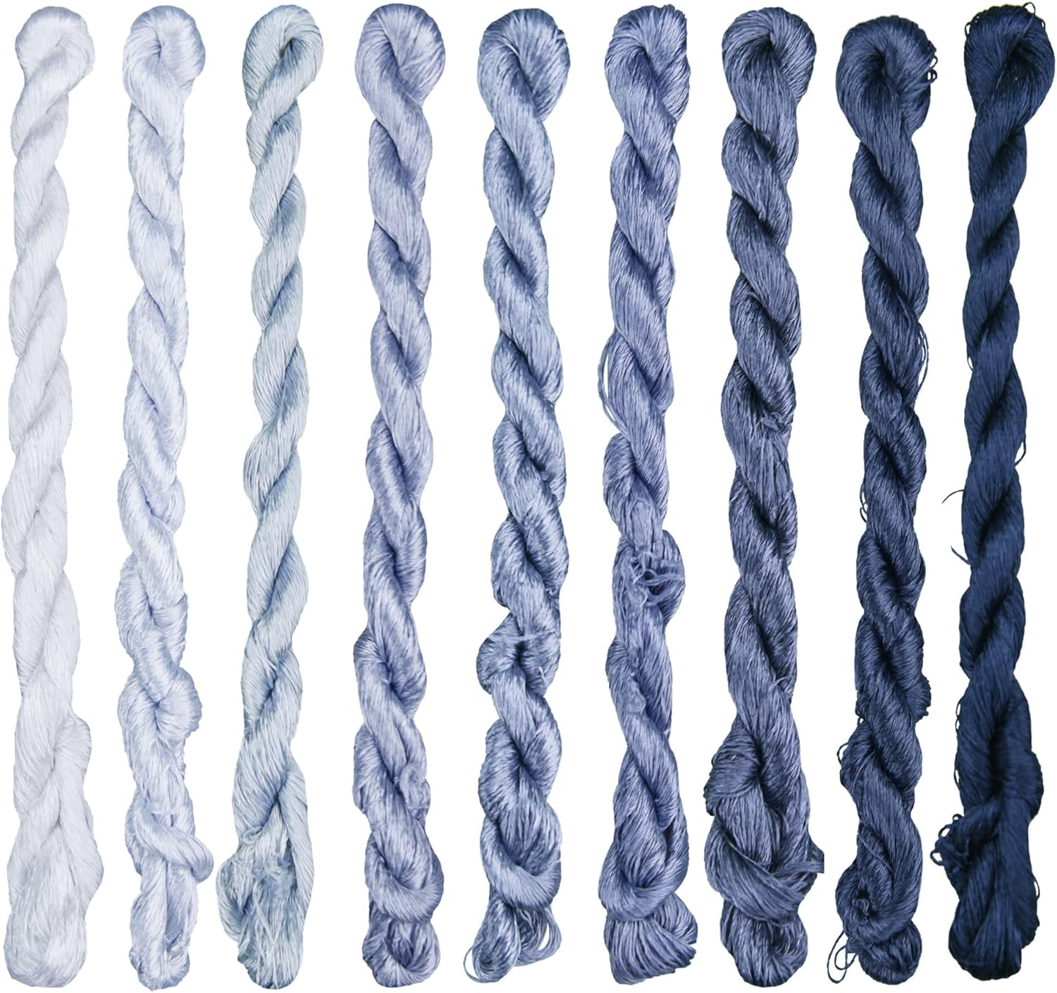 MINGGUXIUYI Natural 100% Silk Thread Handmade Embroidery Thread Floss 11 Colors Each 110 Meters (29)