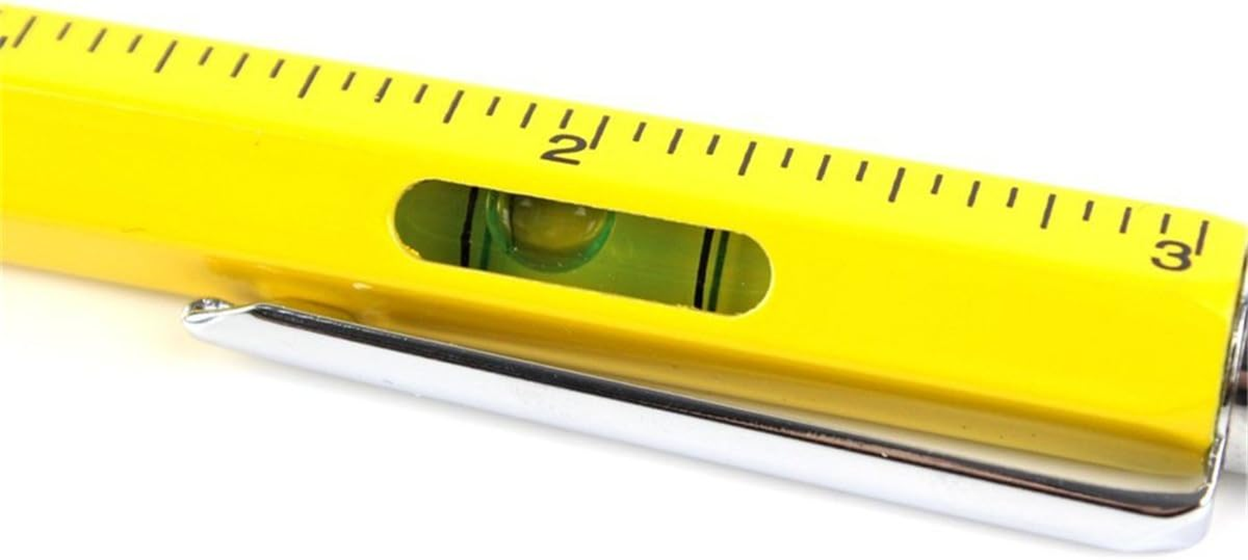 6 in 1 Tech Tool Pen with Ruler, Ballpoint Pen, Levelgauge, Stylus and 2 Screwdriver, Sturdy Aluminum Multifunction Tools Pen for Smartphones and Tablets (Yellow) image number 3