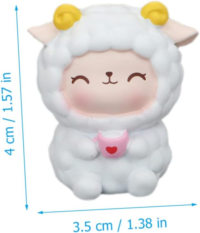 Sosoport 4Pcs Mini Resin Sheep Ornaments Decorative Animals for Car Living Room Office Sheep Cake Decorations Set image number 6