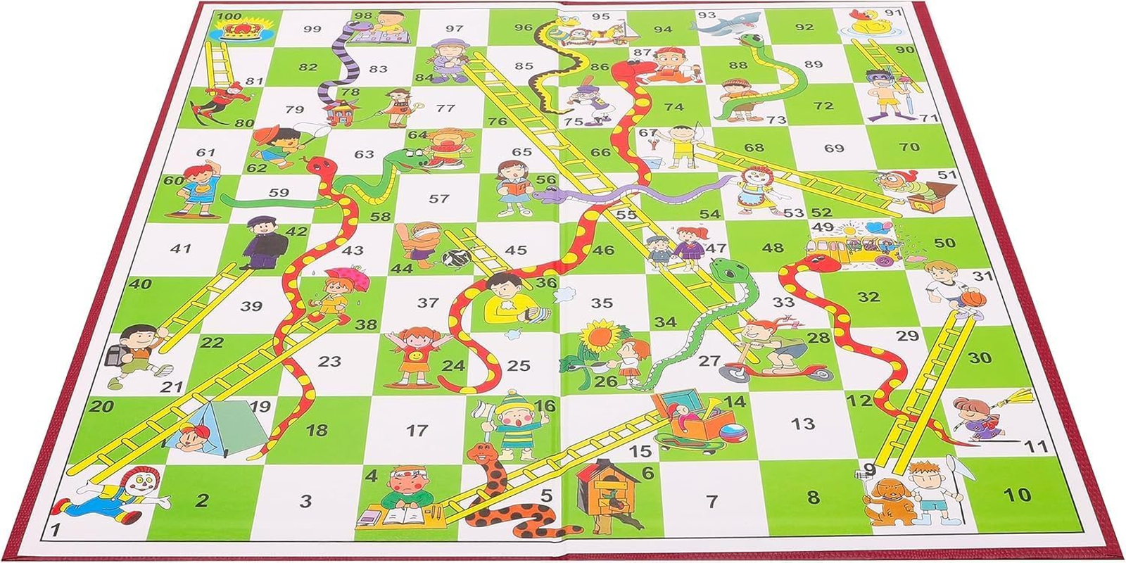 Toyland&reg; 9 Piece Snakes & Ladders Game with Foldable Board & Storage Box - Traditional Family Board Games - Ages 3+